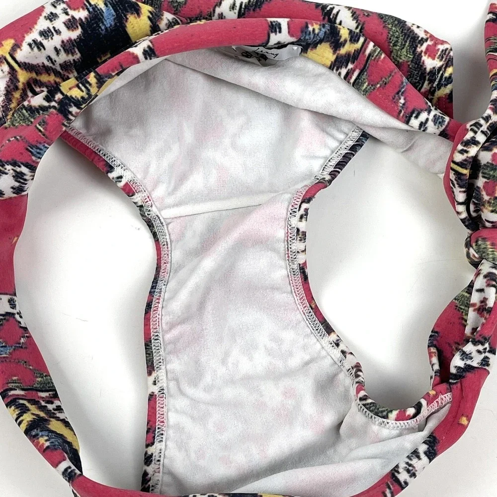 Lenny Bandeau 2 Piece Bikini Swimsuit Size‎ Medium Pink Southwestern Print